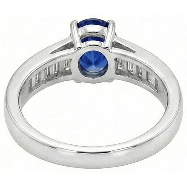 naturel baguette diamant 8carats bague vue de profil