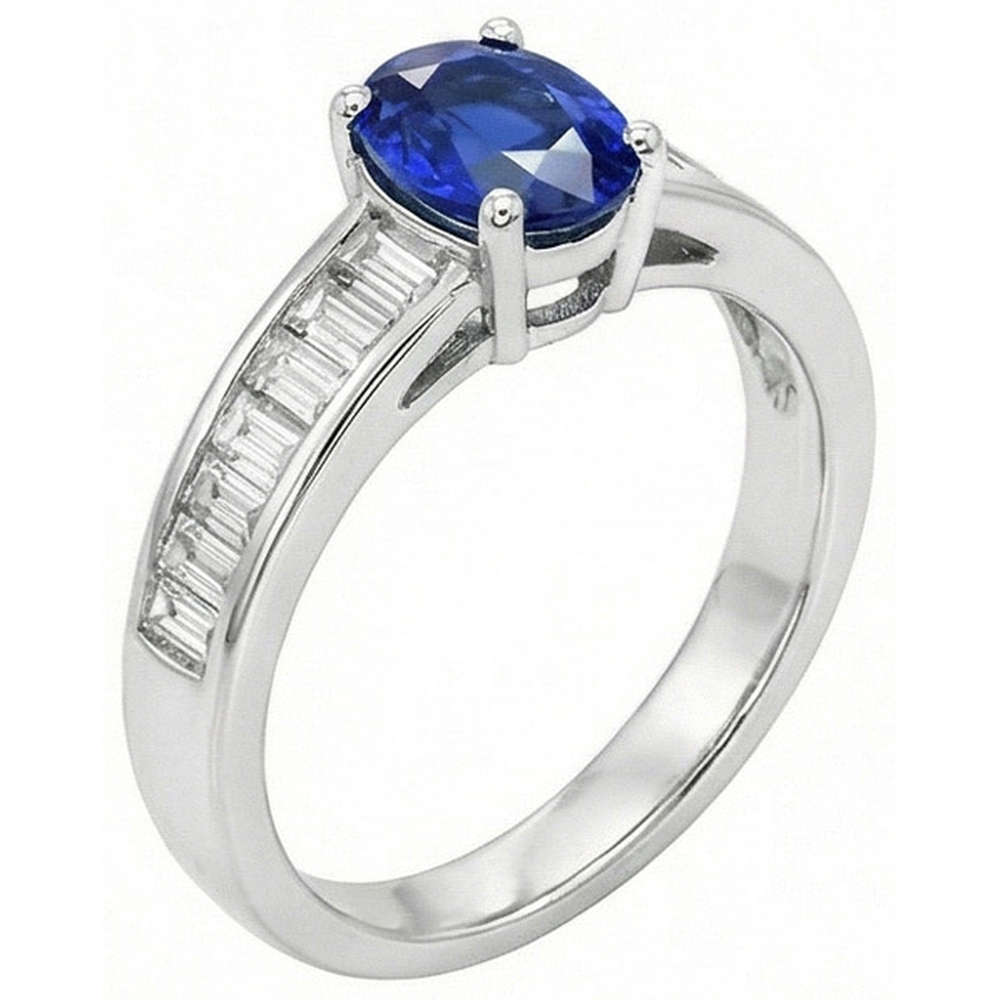 naturel baguette diamant 8carats bague angle de côté
