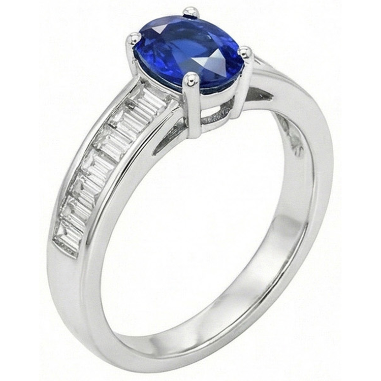 naturel baguette diamant 8carats bague angle de côté