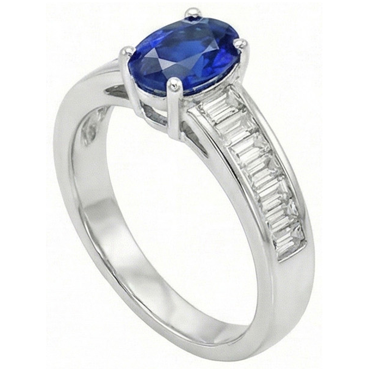 naturel baguette diamant 8carats bague détail rapproché