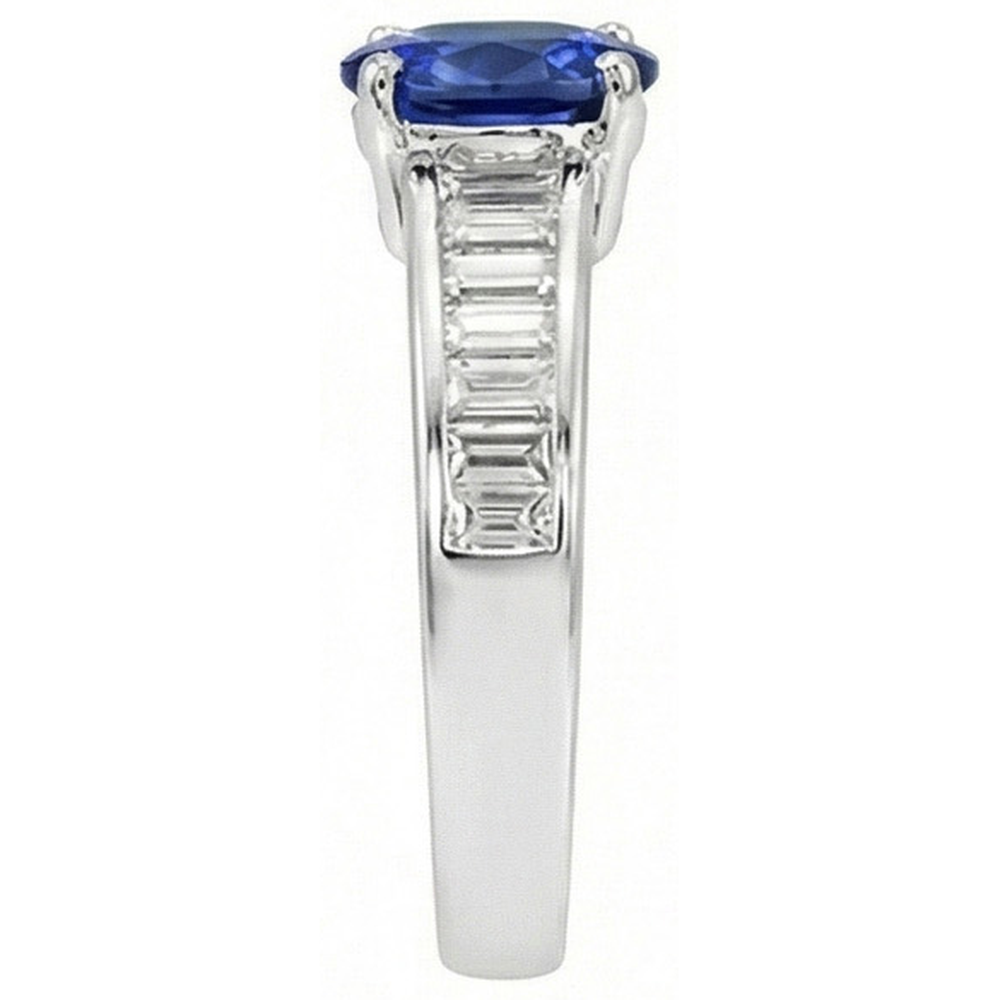 naturel baguette diamant 8carats bague vue de dessus