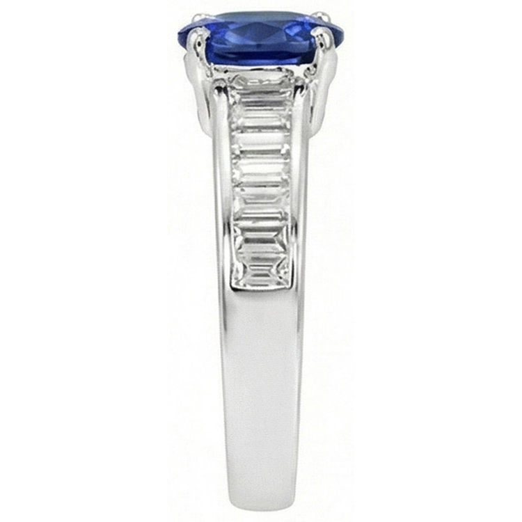 naturel baguette diamant 8carats bague vue de dessus