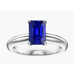 Bague de Fiançailles Saphir Bleu 2 Carats