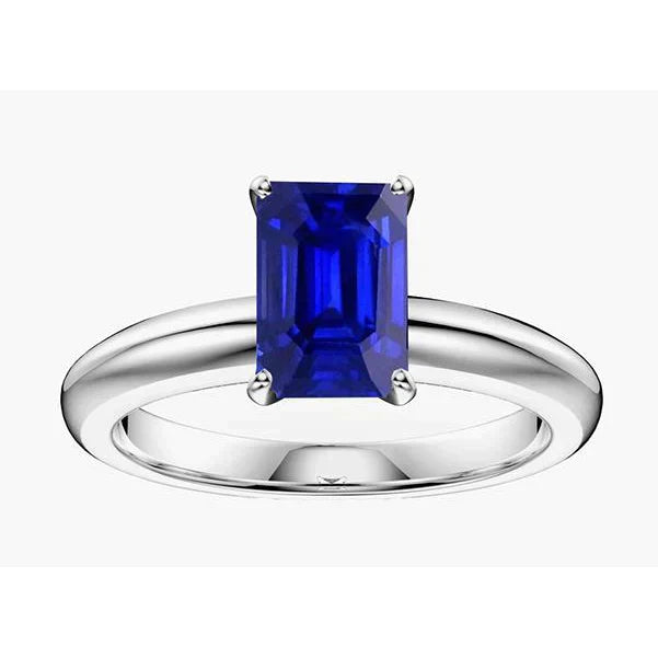 Bague de Fiançailles Saphir Bleu 2 Carats