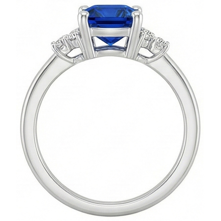 naturel round diamant 2.50carats bague sur blanc