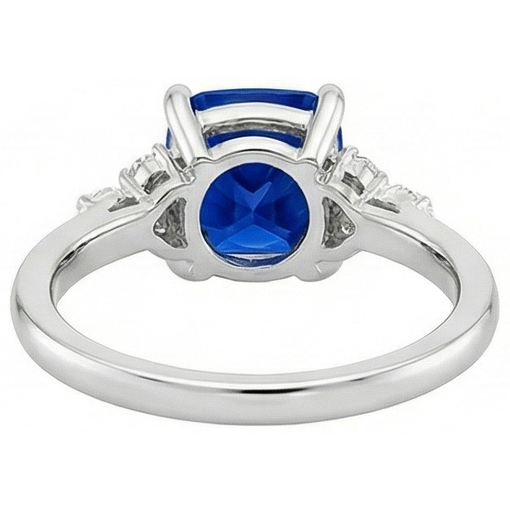 naturel round diamant 2.50carats bague avec accents diamants