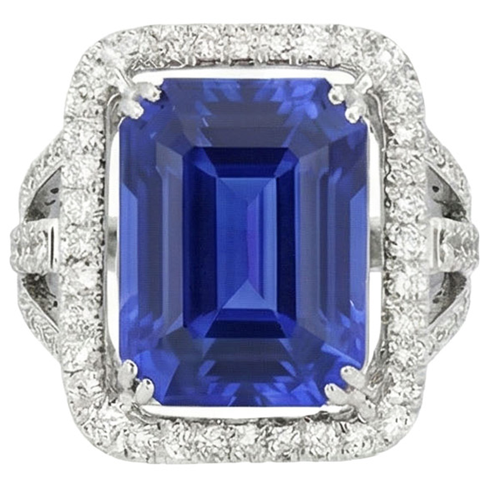 naturel radiant diamant 6.50carats bague angle de côté