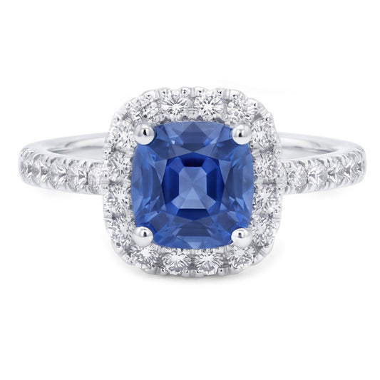 Bague de Fiançailles Saphir Bleu