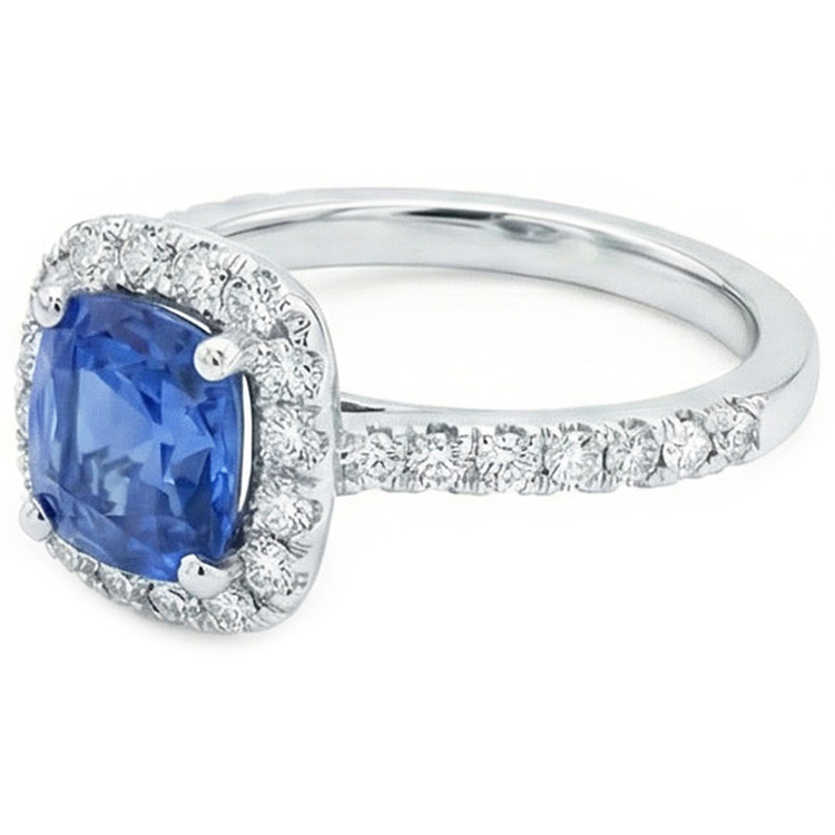 Bague de Fiançailles Saphir Bleu