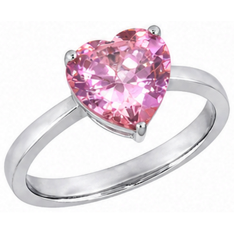 Bague de Fiançailles Saphir Coeur Solitaire Rose