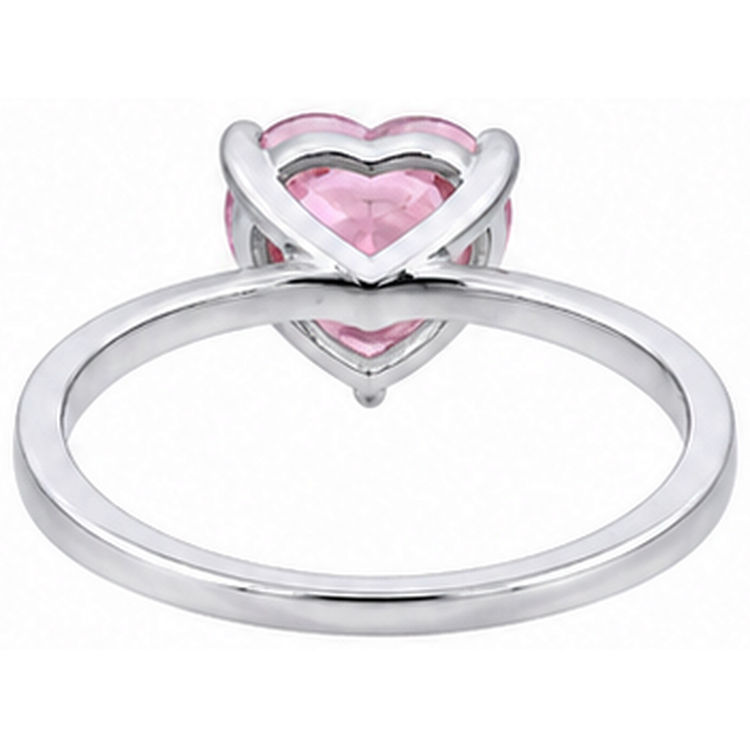 Bague de Fiançailles Saphir Coeur Solitaire Rose