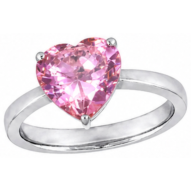Bague de Fiançailles Saphir Coeur Solitaire Rose