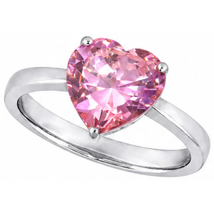 Bague de Fiançailles Saphir Coeur Solitaire Rose