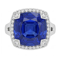 Bague de Fiançailles Saphir Coussin 7 Carat
