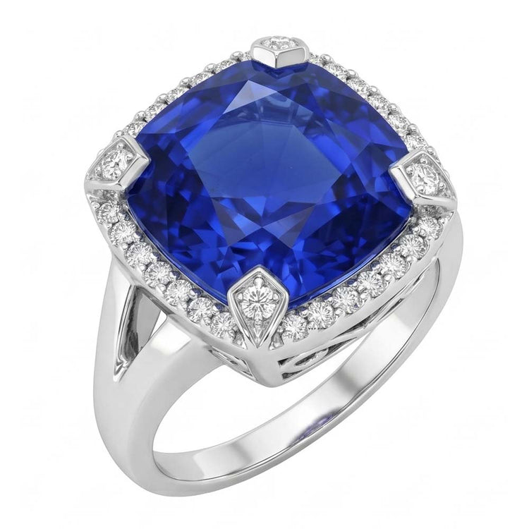 Bague de Fiançailles Saphir Coussin 7 Carat