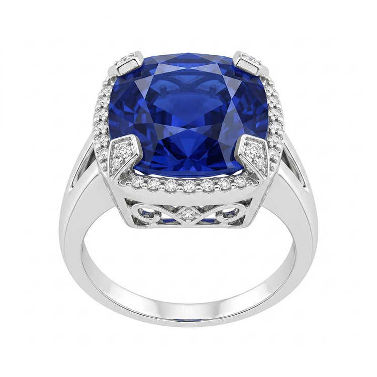 Bague de Fiançailles Saphir Coussin 7 Carat