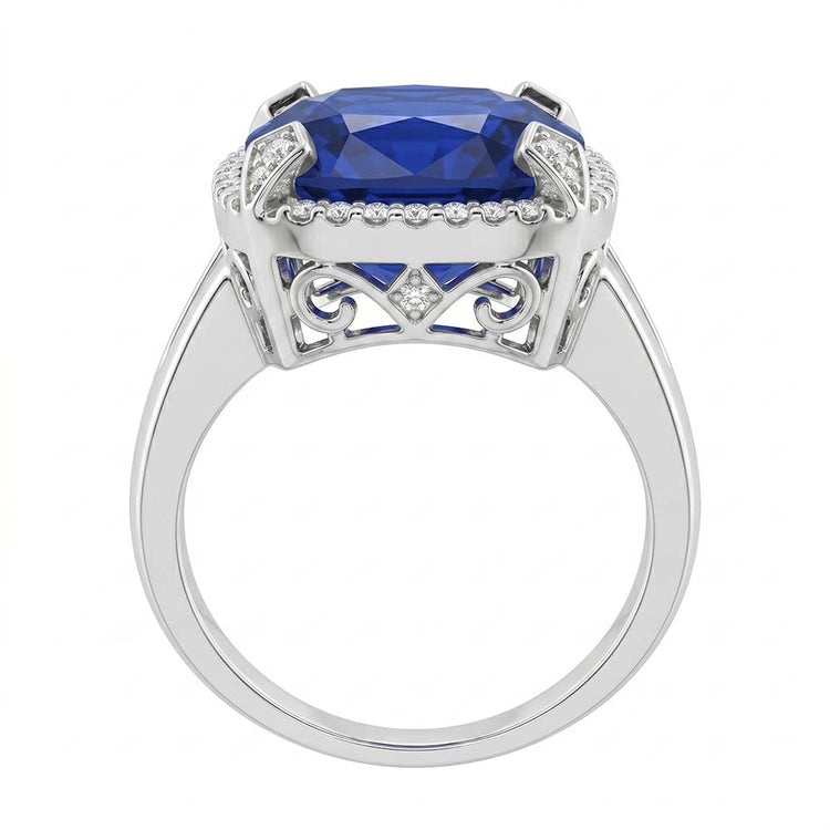 Bague de Fiançailles Saphir Coussin 7 Carat