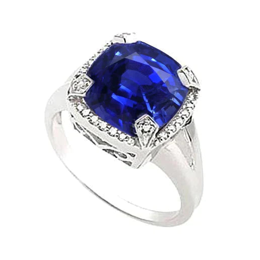 Bague de Fiançailles Saphir Coussin 7 Carat