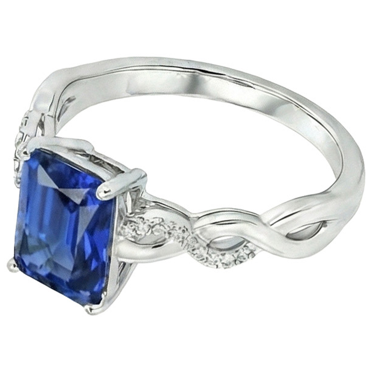 Bague de Fiançailles Saphir Fantaisie 7 Carats
