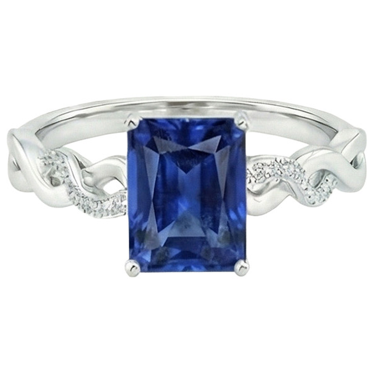 Bague de Fiançailles Saphir Fantaisie 7 Carats