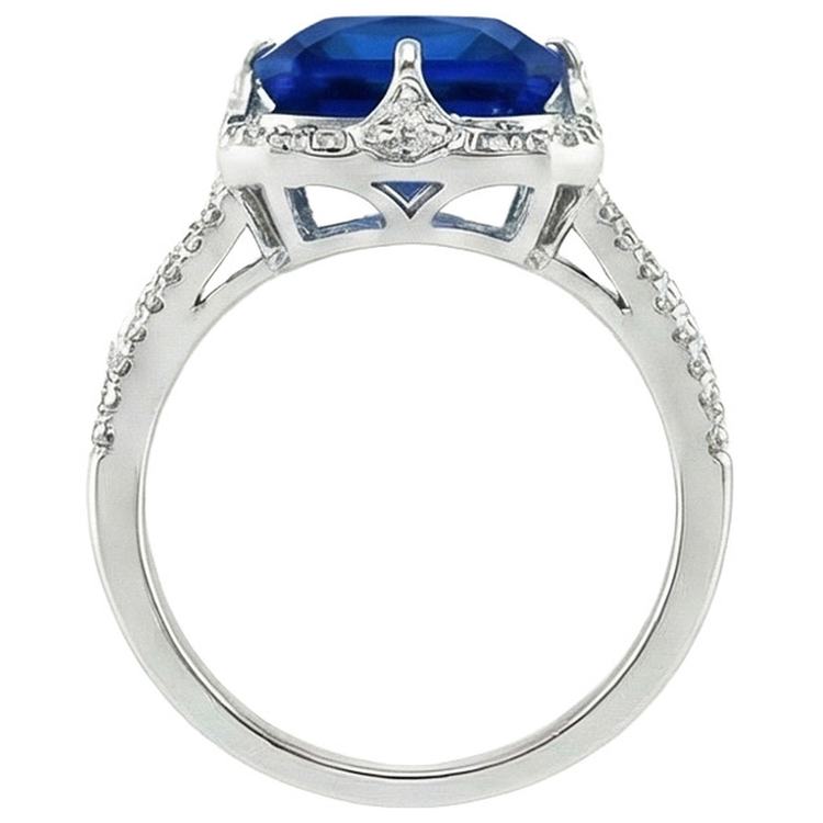 Bague de Fiançailles Saphir Grand Coussin