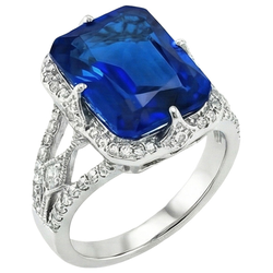 Bague de Fiançailles Saphir Grand Coussin