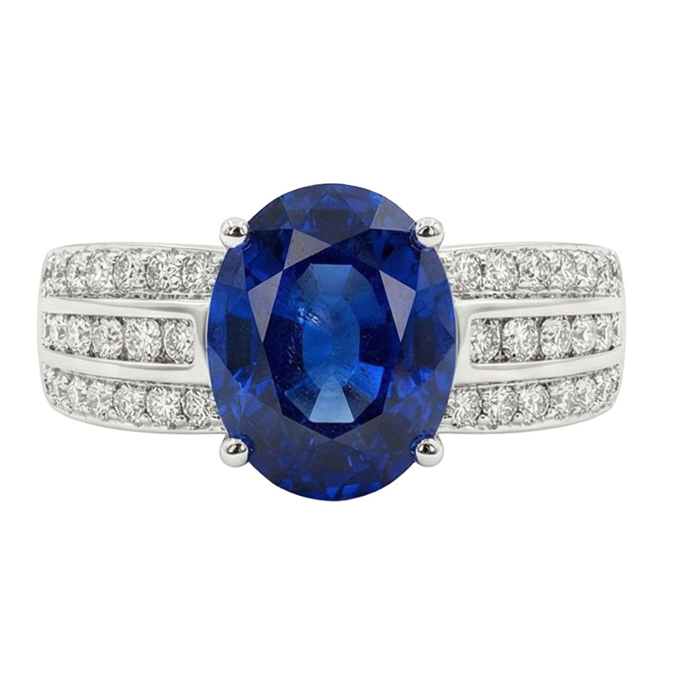 Bague de Fiançailles Saphir Naturel 12 Carats