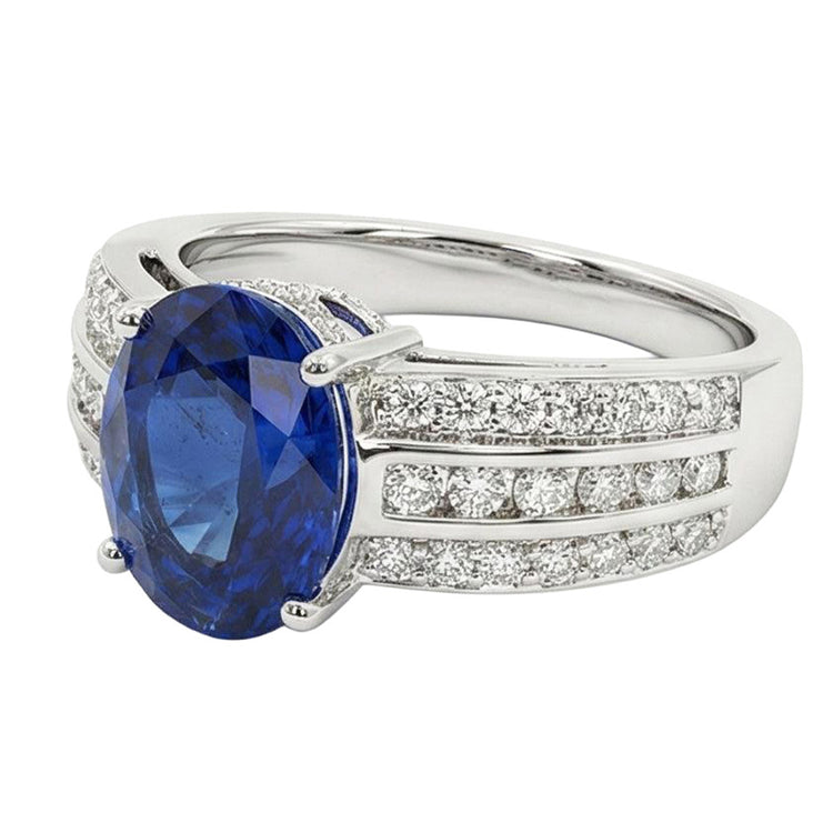 Bague de Fiançailles Saphir Naturel 12 Carats