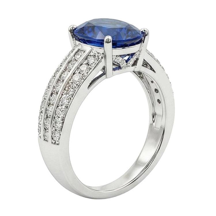 Bague de Fiançailles Saphir Naturel 12 Carats