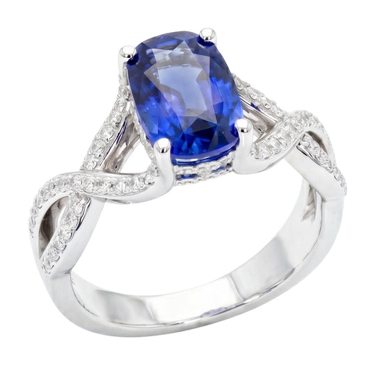 Baguede Fiancailles Saphir Or 14K 8 Carats
