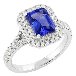 Bague de Fiançailles Saphir Or Blanc Femme