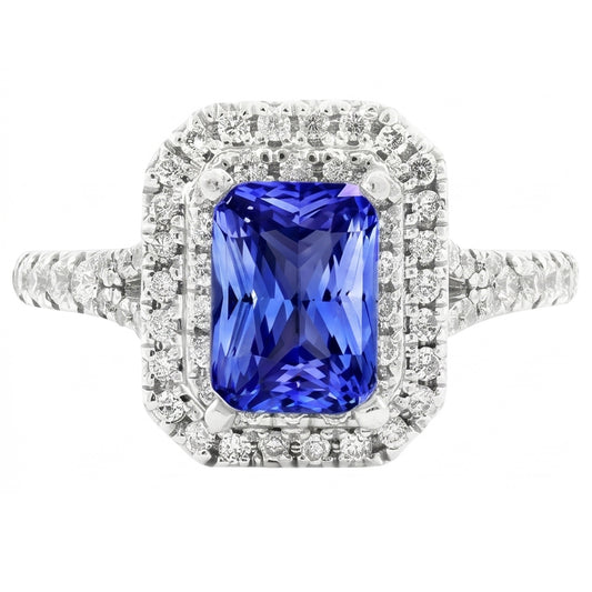Bague de Fiançailles Saphir Or Blanc Femme