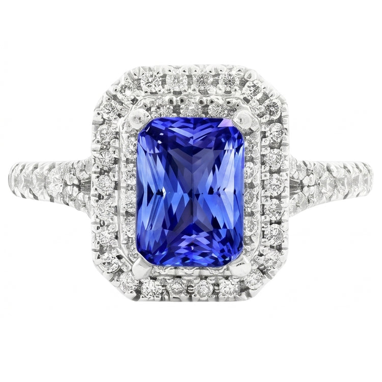 Bague de Fiançailles Saphir Or Blanc Femme