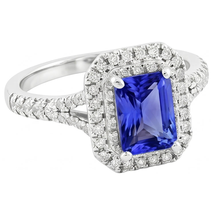 Bague de Fiançailles Saphir Or Blanc Femme