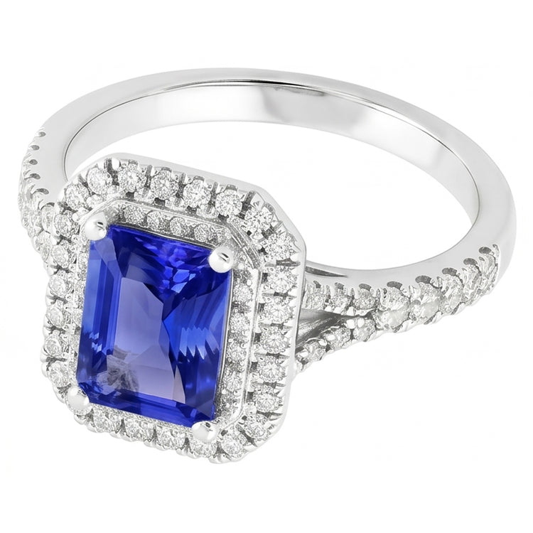Bague de Fiançailles Saphir Or Blanc Femme