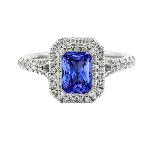 Bague de Fiançailles Saphir Or Blanc Femme