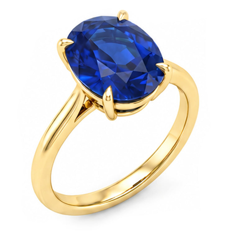 Bague de Fiançailles Saphir Or Jaune 4 Carats