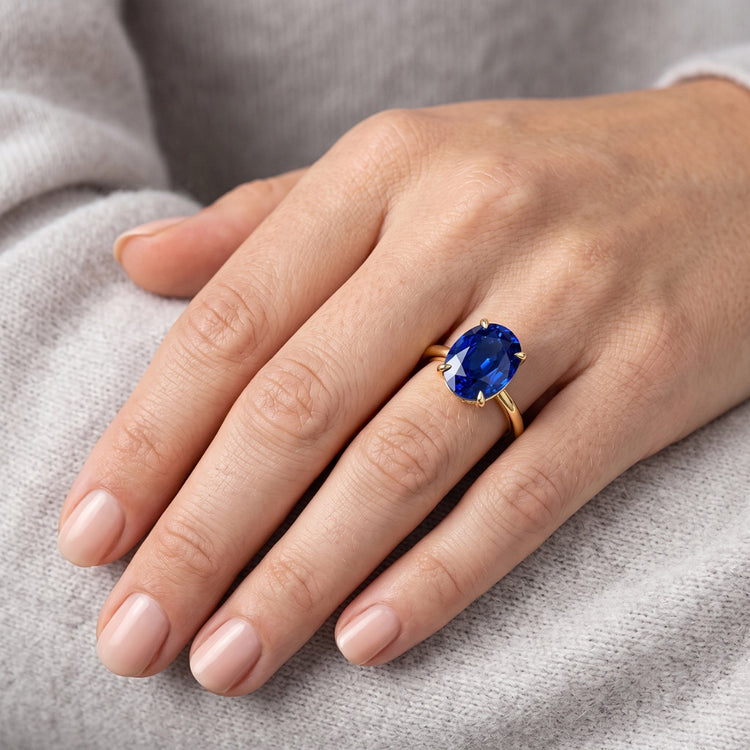 Bague de Fiançailles Saphir Or Jaune 4 Carats