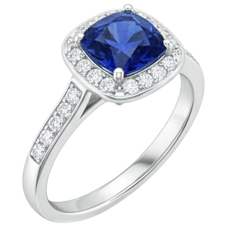 naturel cushion diamant 14carats bague détail rapproché