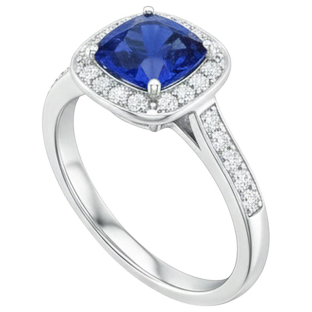 naturel cushion diamant 14carats bague vue de dessus