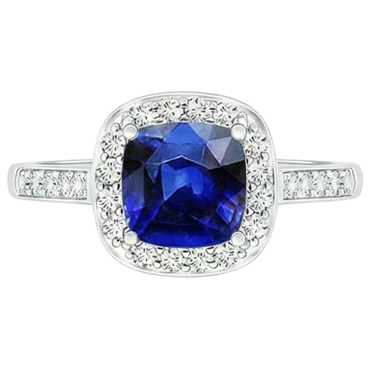 naturel cushion diamant 14carats bague vue de profil