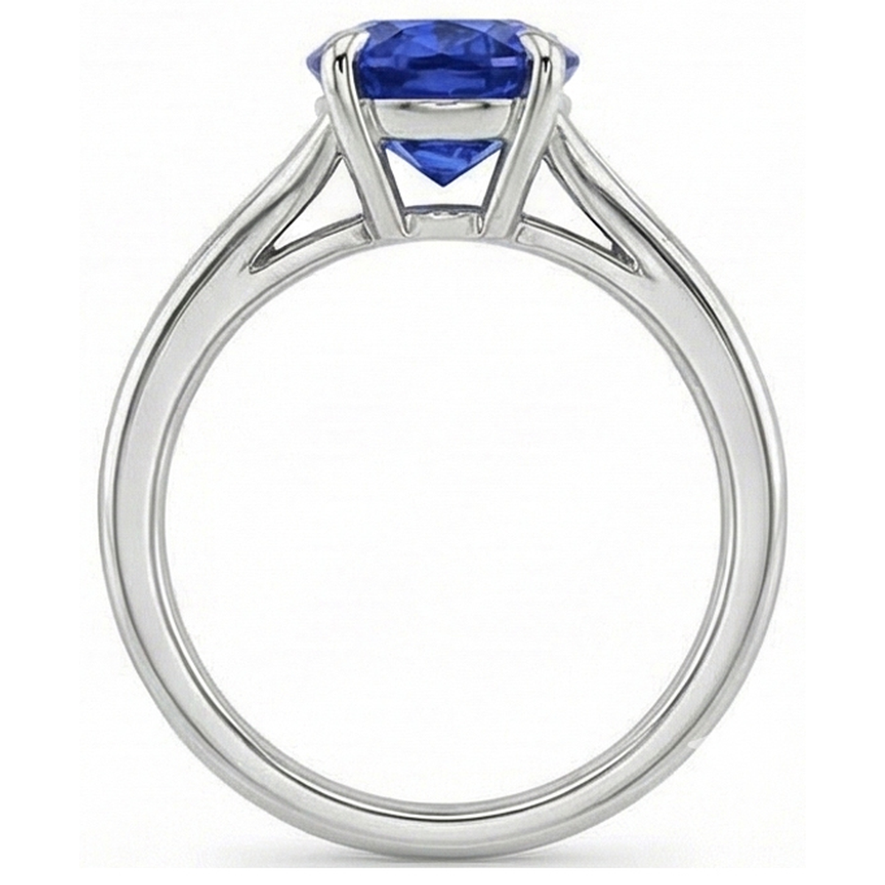 naturel oval saphir 2carats bague sur blanc