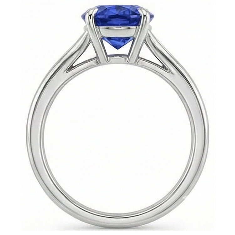 naturel oval saphir 2carats bague sur blanc