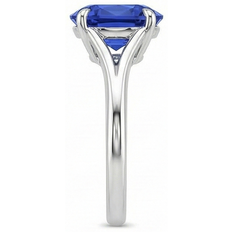 naturel oval saphir 2carats bague vue de profil