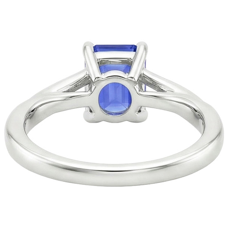 Bague de Fiançailles Saphir Taille Émeraude 2.5 Ct