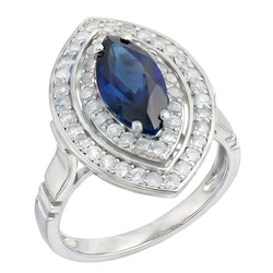 Bague de Fiançailles Saphir Taille Marquise 3ct