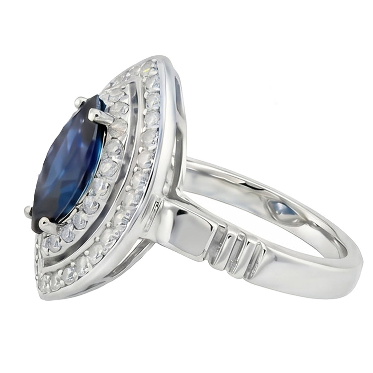 Bague de Fiançailles Saphir Taille Marquise 3ct