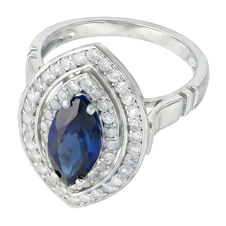 Bague de Fiançailles Saphir Taille Marquise 3ct