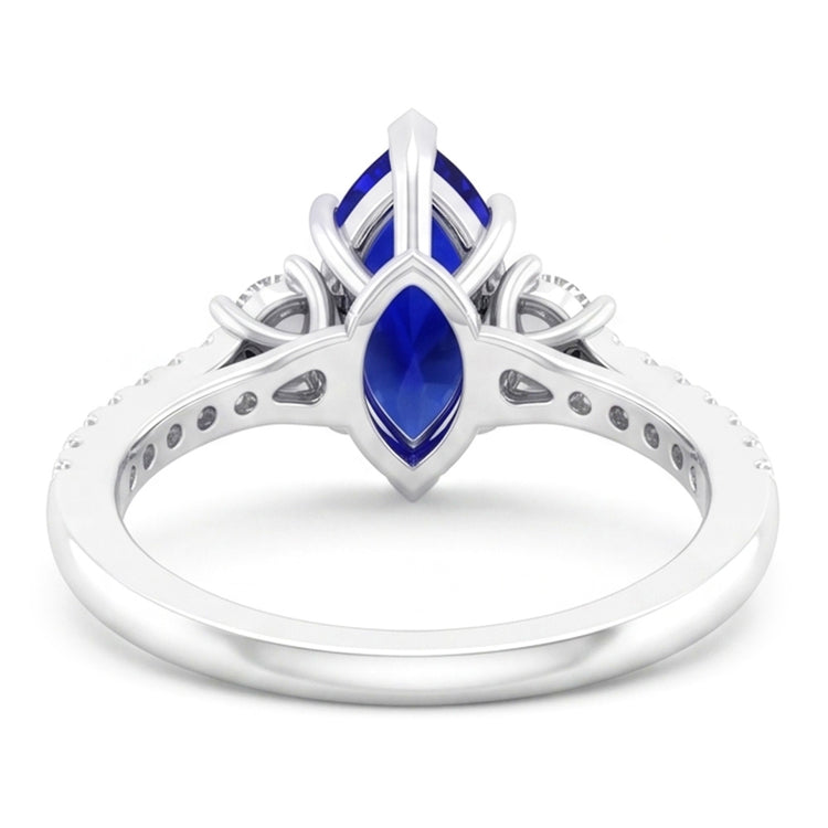 Bague de Fiançailles Saphir Taille Marquise