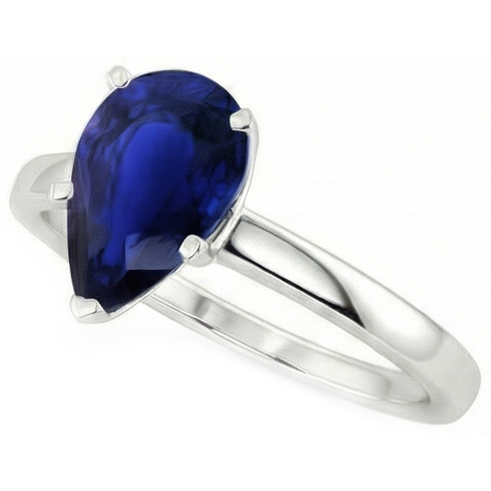 naturel pear saphir 3carats bague détail rapproché